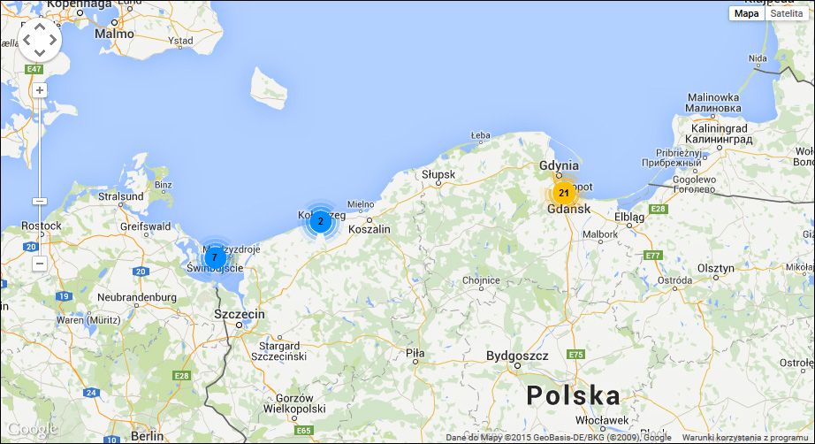 Monitoring ptaków w zachodniopomorskim mapa 1